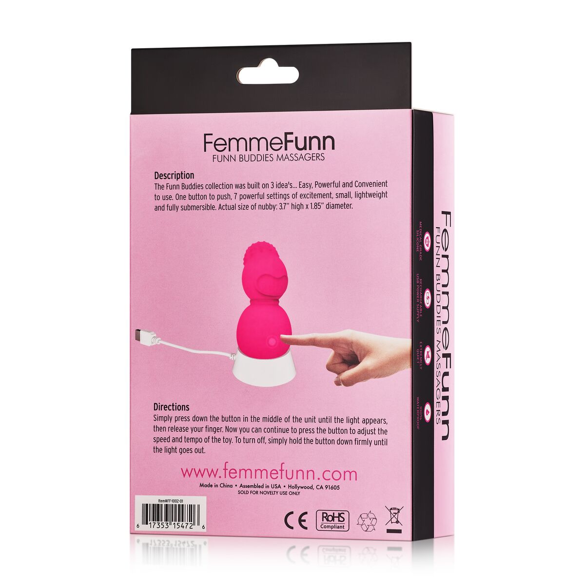 Bala Vibradora FemmeFunn Nubby Cor de Rosa